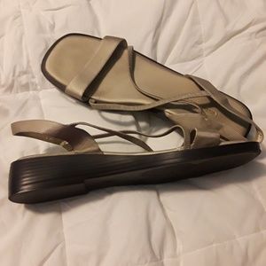 Metallic tan sandals